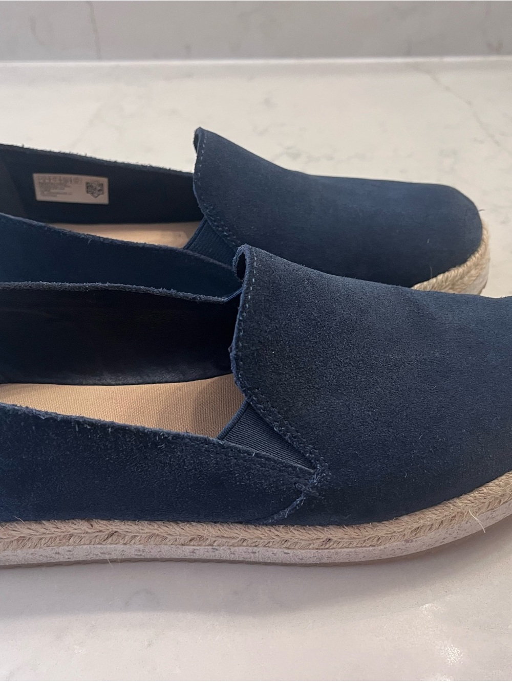 Toms Navy Suede Espadrille Slip-On